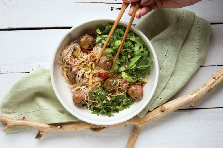 Green Herb and Chicken Bun Cha