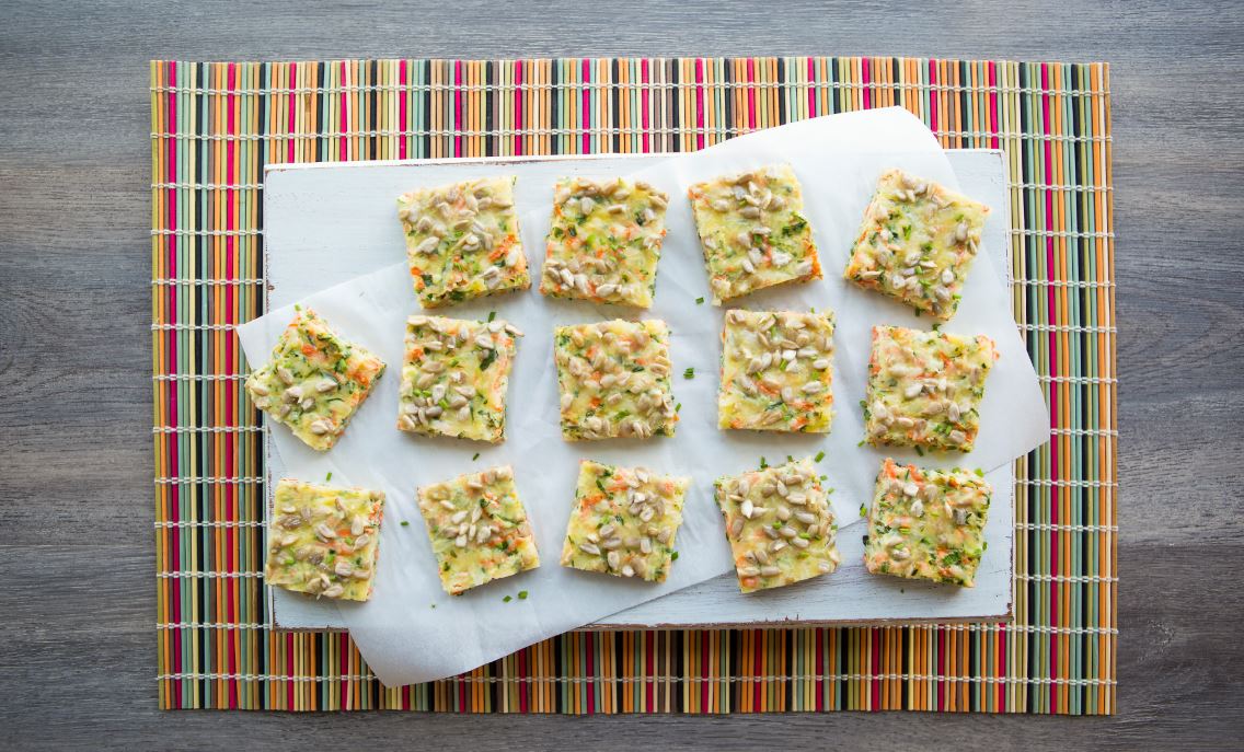 Cheesy Zucchini and Carrot Squares - Delicious Living