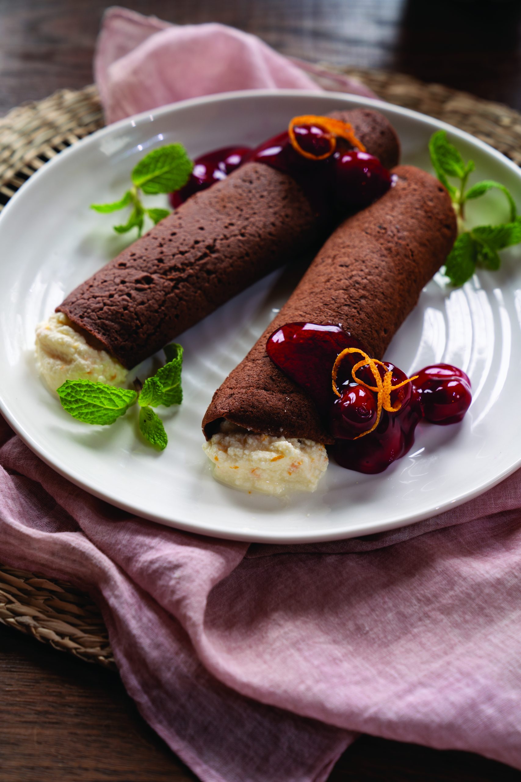 Chocolate Cheesecake Crepes - Delicious Living