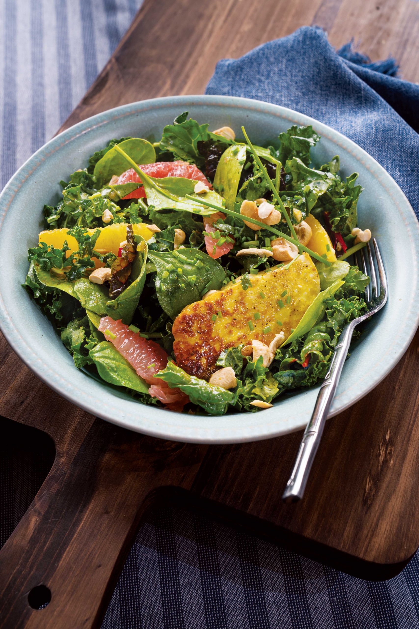 Halloumi and Citrus Salad with Curried Maple Dressing Delicious Living