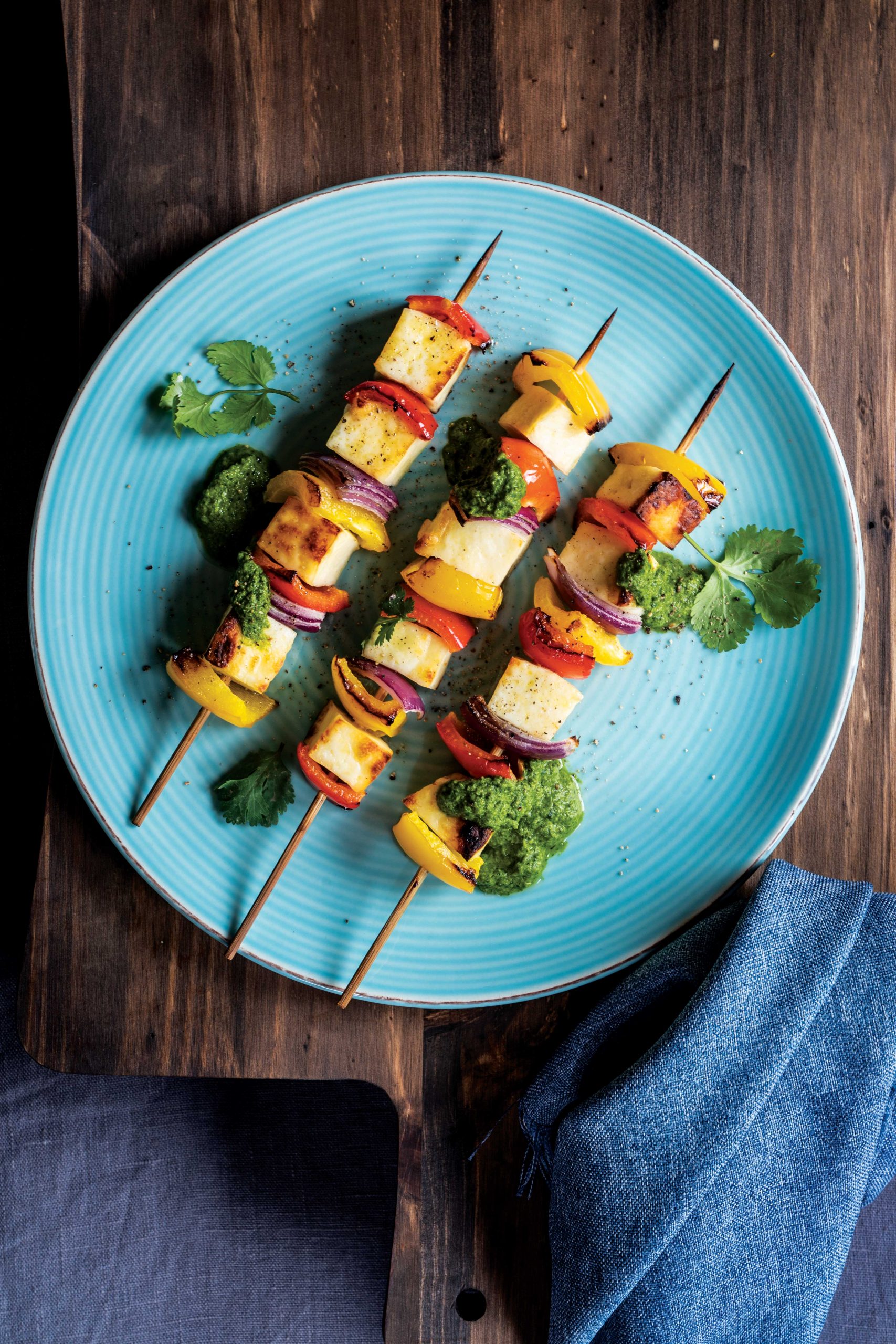 Paneer Kebabs with Spicy Zhoug Sauce Delicious Living