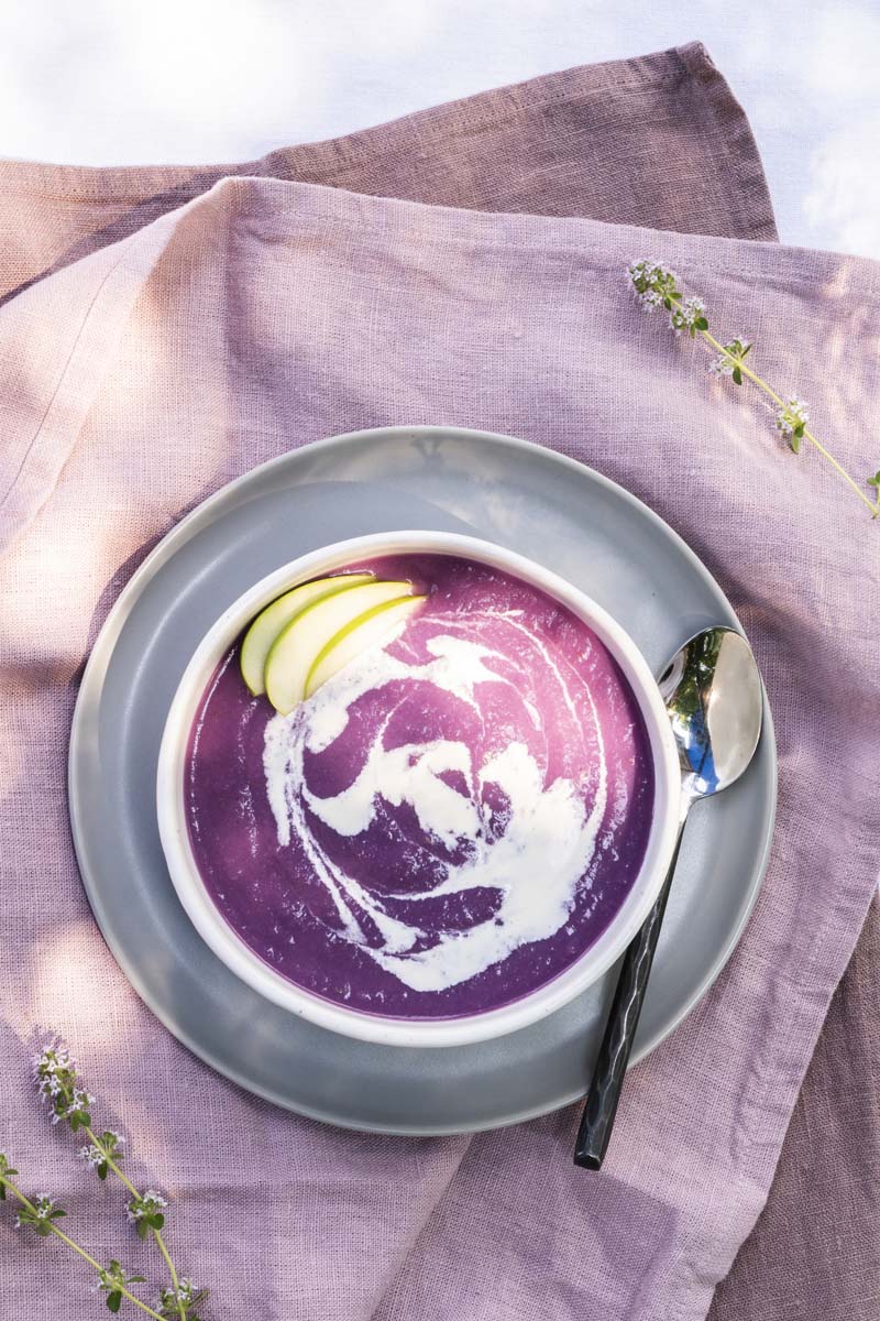 Purple Cabbage and Apple Soup - Delicious Living