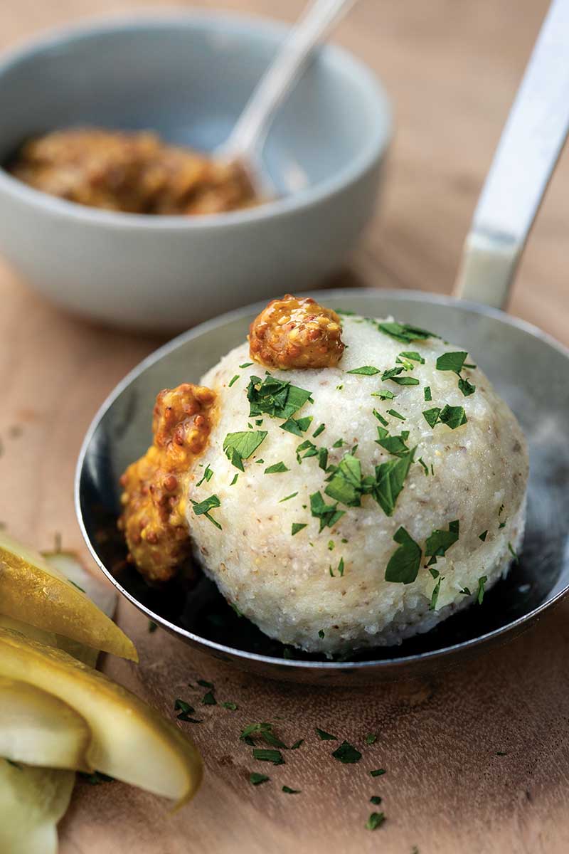 Kartoffelknödel Potato Dumplings Stuffed with Toasted Bread and Spinach - Delicious Living