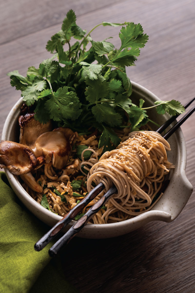 Spicy Noodles with Tofu, Spring Onions, and Watercress - Delicious Living