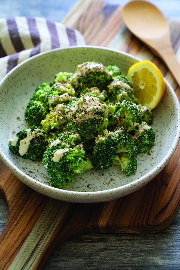 Blanched Broccoli-Tahini Salad with Sesame and Lemon