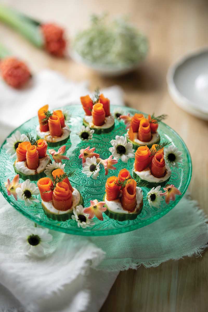 Carrot Lox Cucumber Bites - Delicious Living