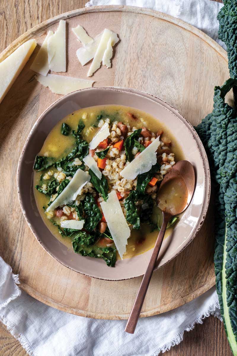 Bean and Barley Stew with Pecorino - Delicious Living