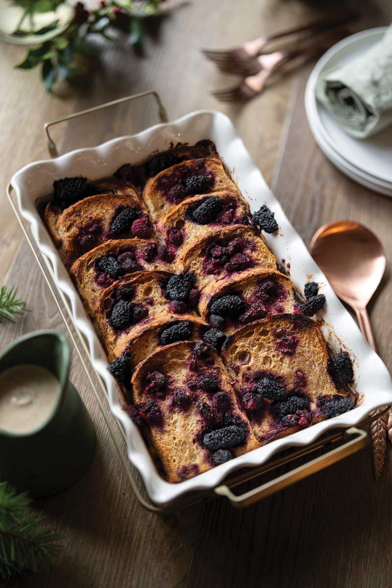 French Toast Casserole with Vanilla Cardamom Cashew Cream - Delicious Living