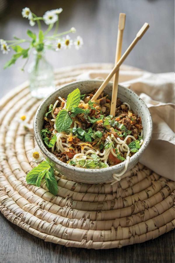 Thai Bison and Vegetable Noodle Bowls Thai bison noodle bowls