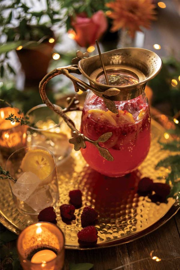 Sparkling Raspberry Thyme Lemonade Sparkling raspberry thyme lemonade