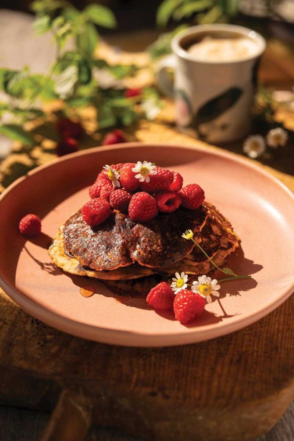 raspberry and chamomile pancakes Raspberry and chamomile pancakes