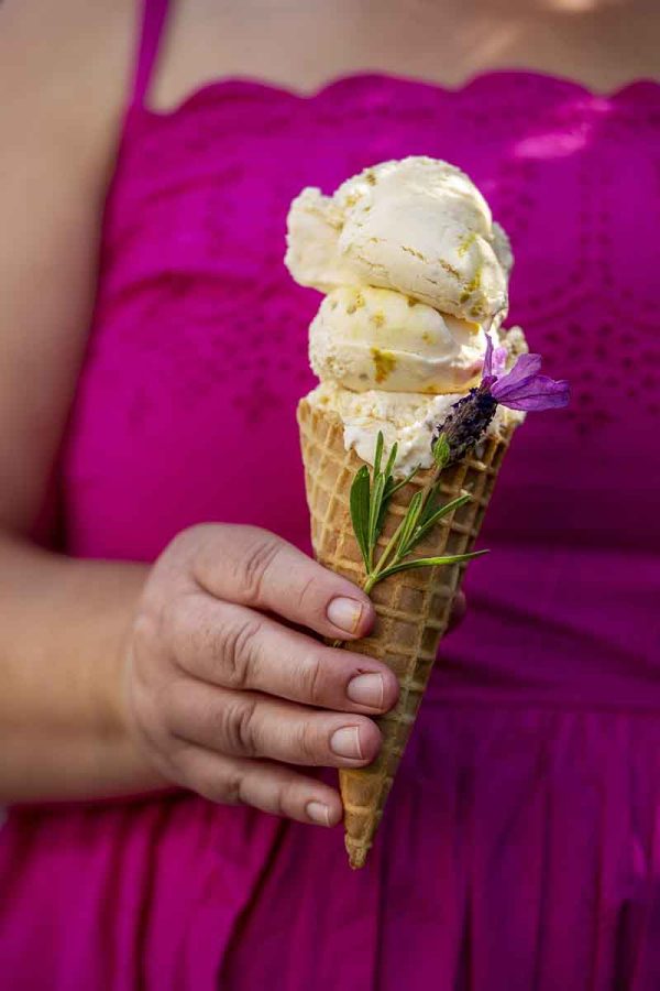 Lavender, Honey, and Bee Pollen Ice Cream Lavender honey and bee pollen ice cream