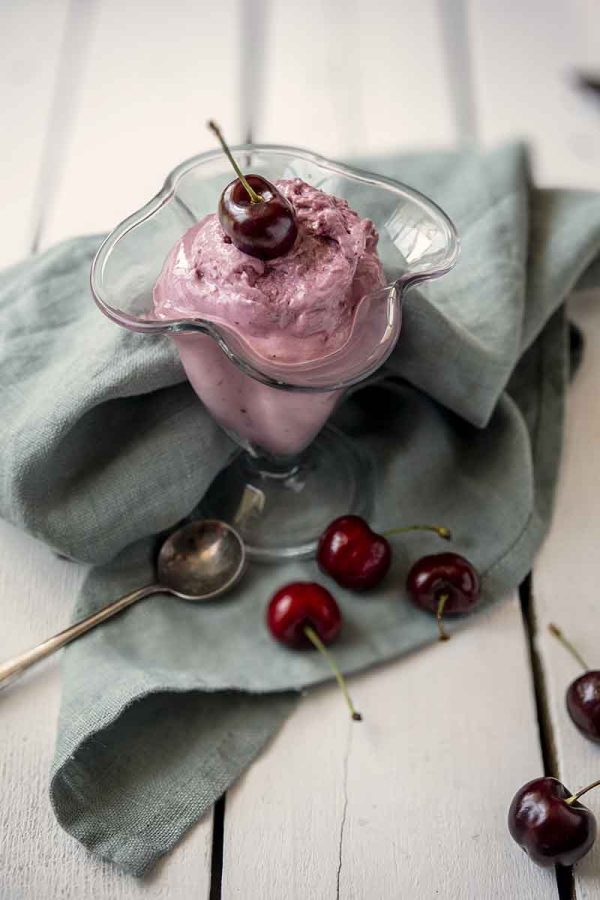 No-Churn Cherry and Star Anise Cottage Cheese Ice Cream Cherry and star anise cottage cheese ice cream
