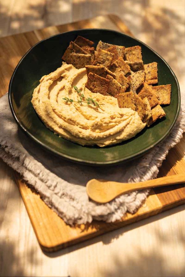 FEFR_Roasted Garlic and Sweet Potato Hummus Roasted garlic and sweet potato hummus