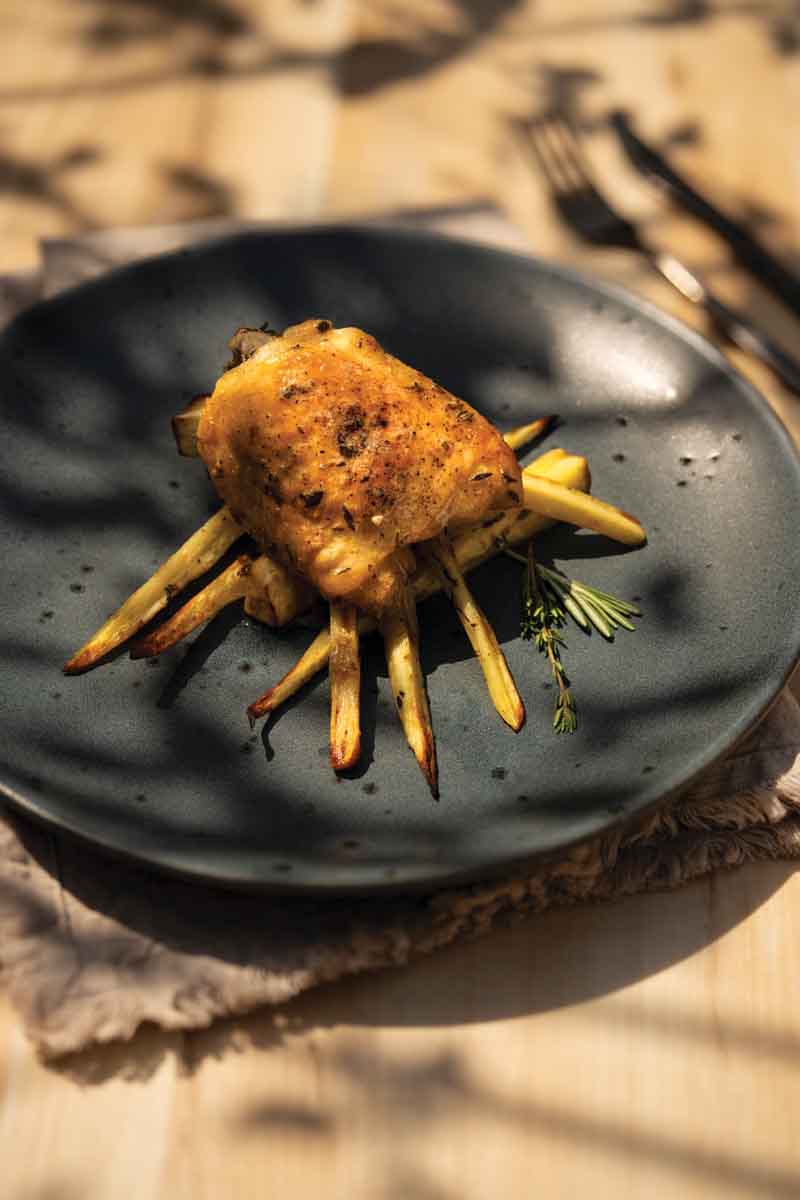 Herbed Chicken Thighs and Parsnips - Delicious Living