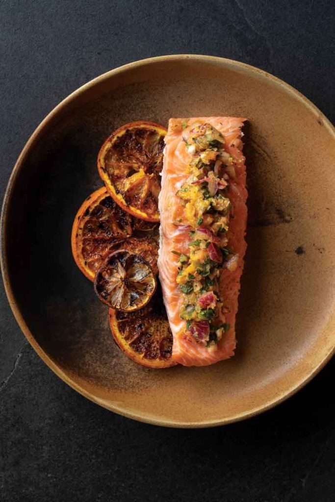 Roasted Salmon with Seared Citrus Salsa