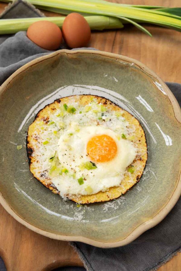 Breakfast Tortillas with Leeks and Sunny-Side-Up Eggs