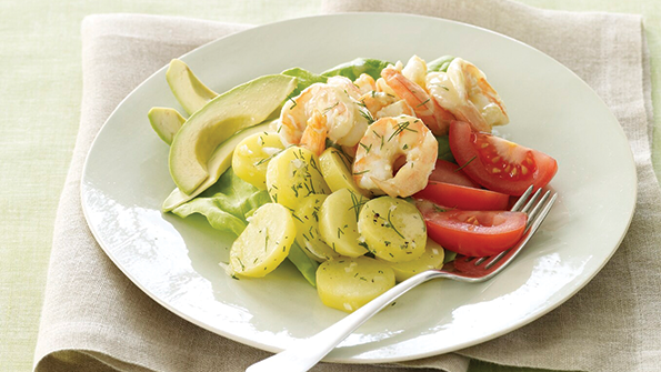 Shrimp, Avocado & Tomato Potato Salad - Delicious Living