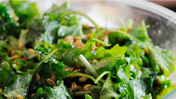 Farro and Baby Kale Salad with Cumin-Orange Vinaigrette - Delicious Living