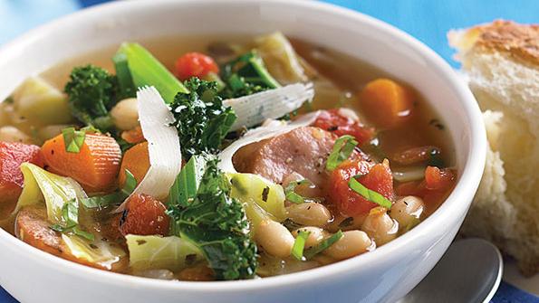 Kale, Bean and Italian Sausage Soup - Delicious Living