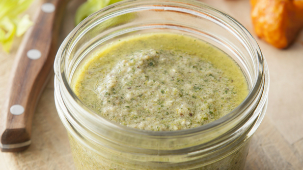 Celery Leaf Walnut Pesto Sauce