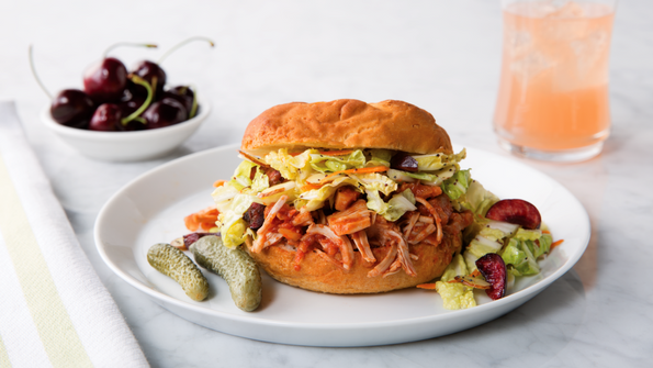 BBQ Pulled Jackfruit Sandwiches with Napa Cherry Slaw