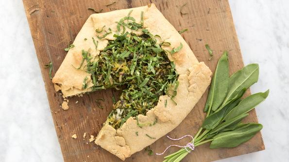 Sorrel and Spring Onion Rustic Tart